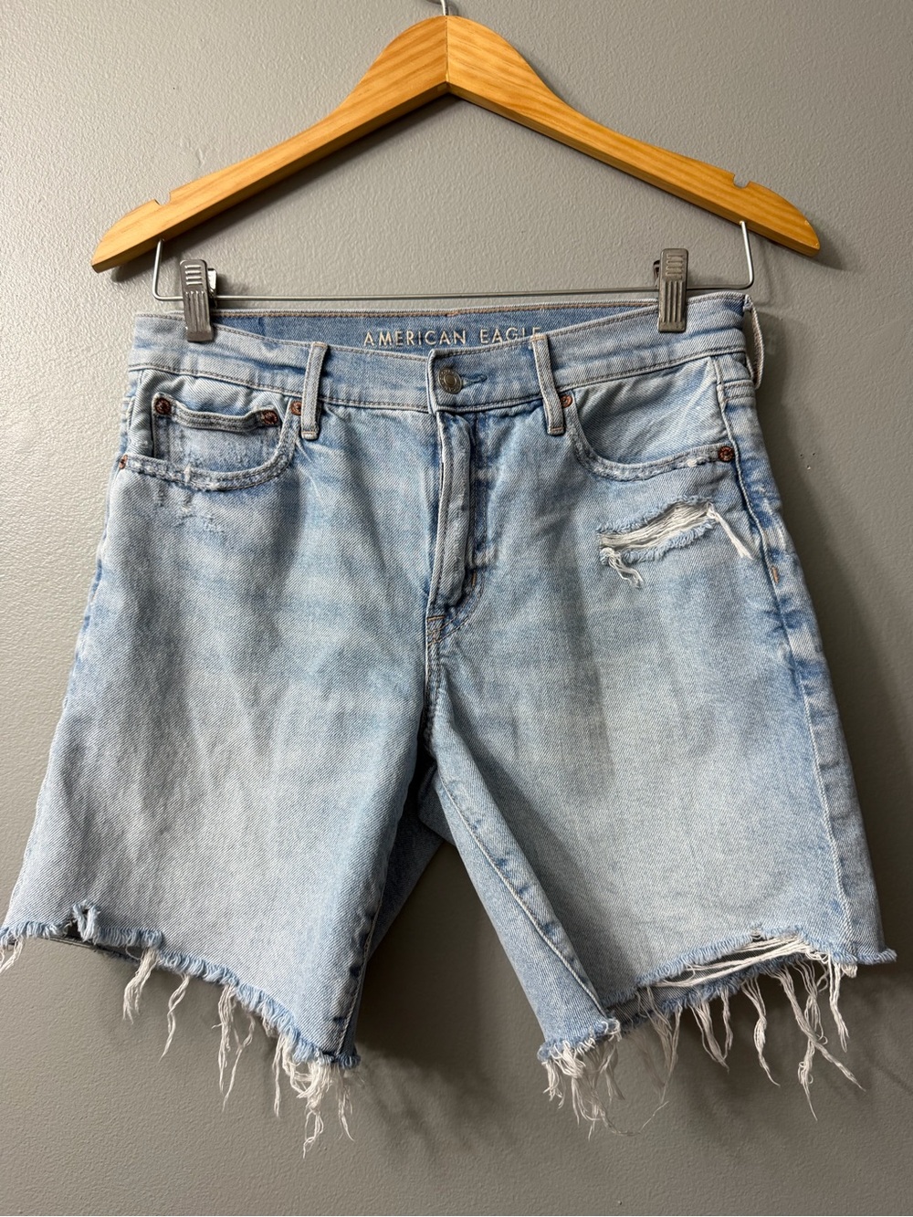 American Eagle Outfitters Light Blue Perfect Bermuda Denim Shorts - Women's 2